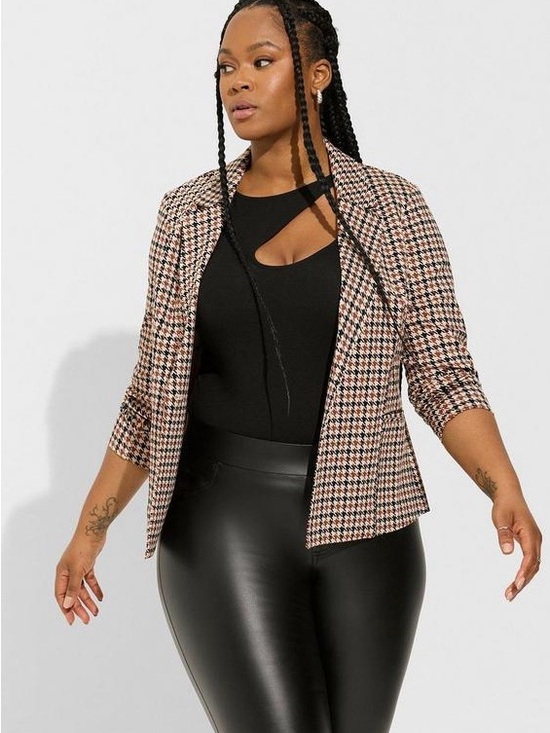 torrid Jackets & Blazers - NWT Studio by Torrid Houndstooth Ponte Tailored Blazer Size 2 18/20